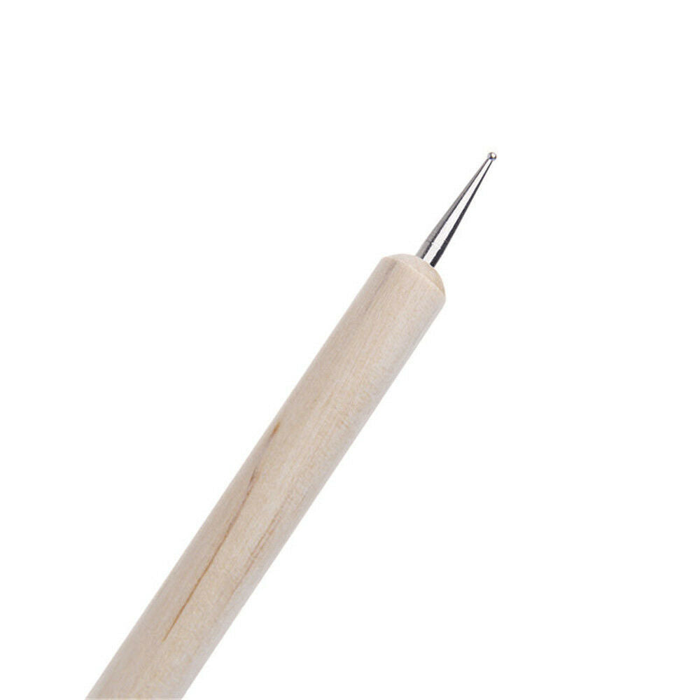 NEW5Pcs/set Nail Art Dotting Dot Pen 2-Way Wooden Marbleizing Manicure Tools DIY