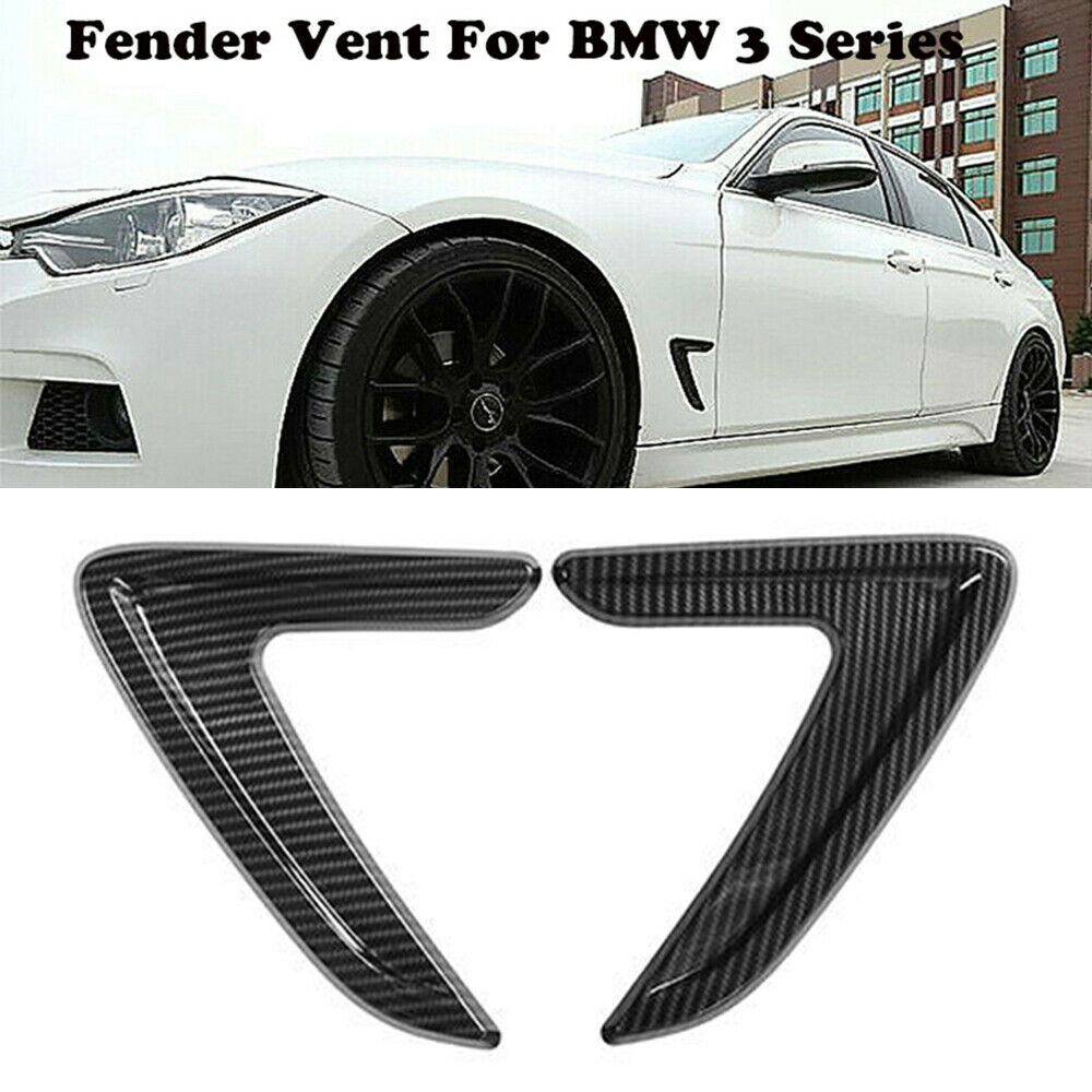 For 13-18 BMW 3 Series F30 F31 Side Wing Fender Vent Trim Kit Carbon Fiber Style