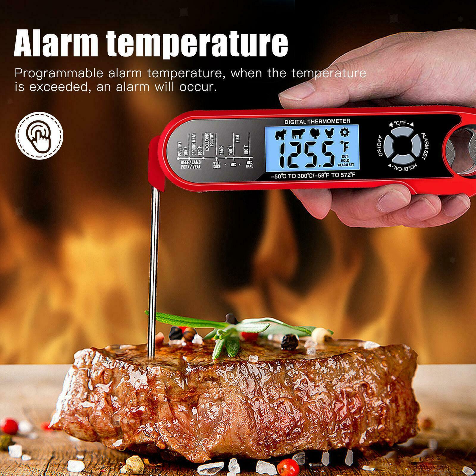 Meat Thermometer Instant Read with Foldable Dual Probes Oven Safe for Turkey