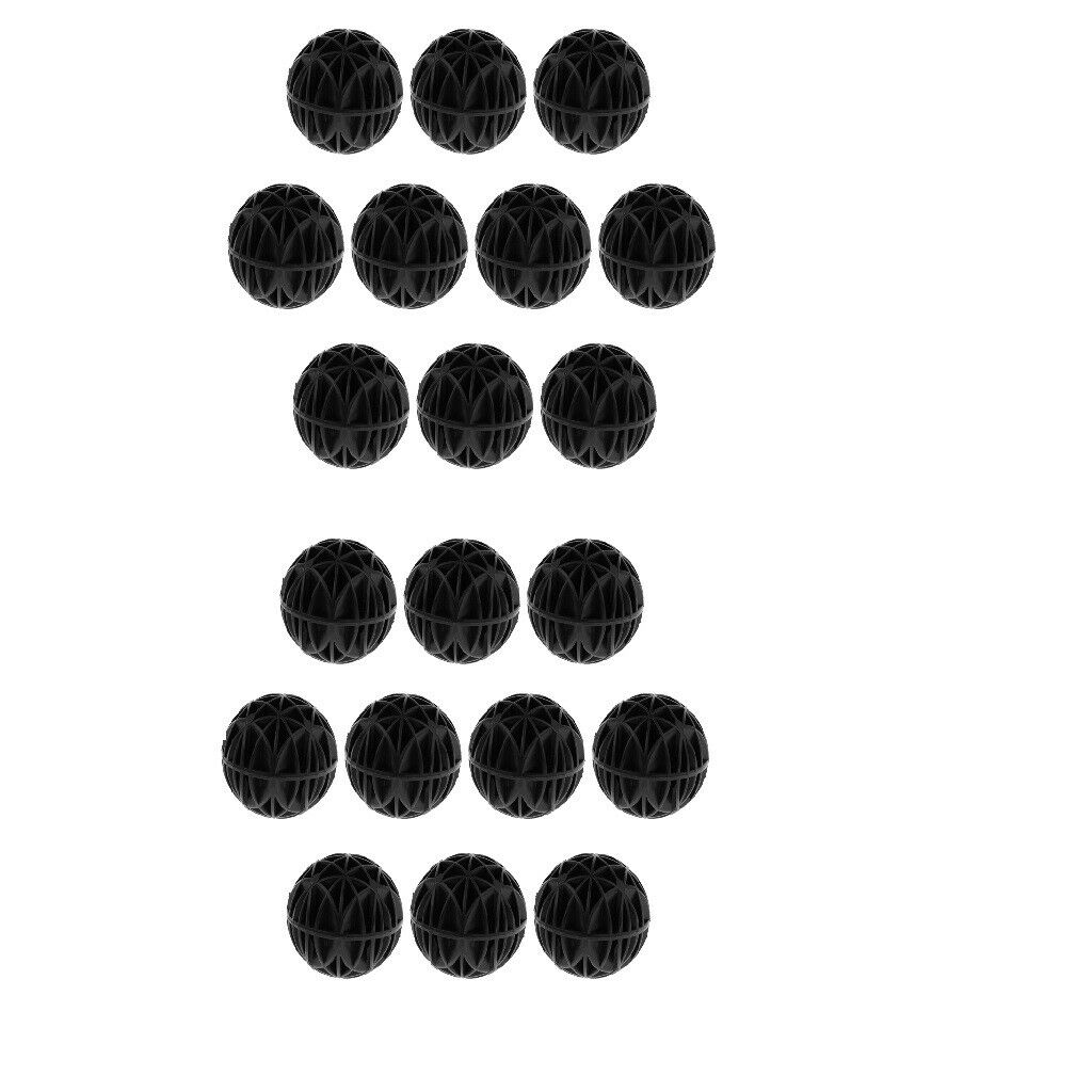 Black Aquarium Aquarium Bio Filter Ball Filter Medium 36mm (Pack of 20)