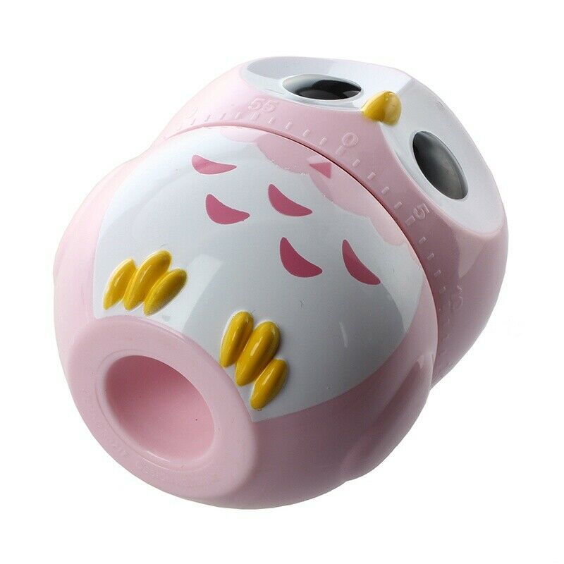 Owl Egg Timer Hourglass Egg Timer Kitchen Timer (1-60 minutes) (Pink) U6C7C7
