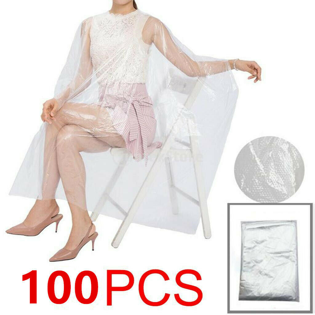 150 Pieces Disposable Hair Cutting Cape Gown Barber Capes Cloth w/ 12x Clips