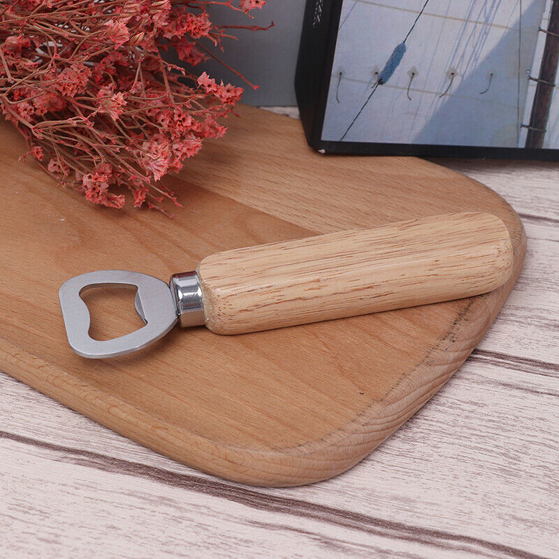 1 Pc Bottle Opener Rubber Wood Handheld Wine Beer Soda Glass Cap Bottle O.l8