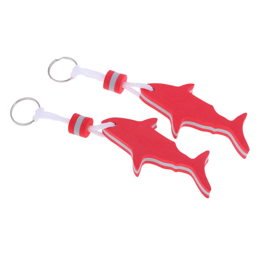 Pack 4 Shark Floating Keychain Keyring Water Buoyant Key Holder for Beach Swim