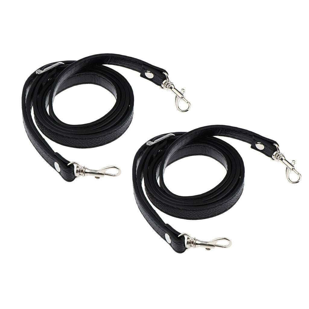 2pcs Adjustable Leather Shoulder Bag Strap Belt Replacement Lobster Clasp
