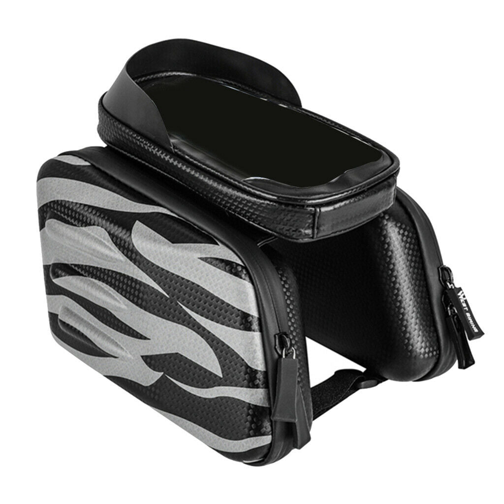 Bicycle Frame Pannier Bike Front Tube Bag Phone Pouch Bag with Screen