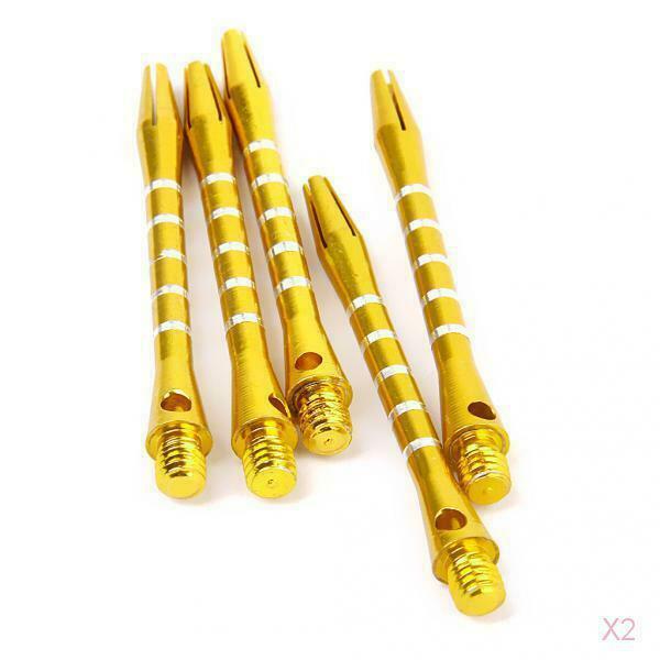 2x 5pcs Golden Aluminum Dart Shafts Replacement Part 2 inch 50mm