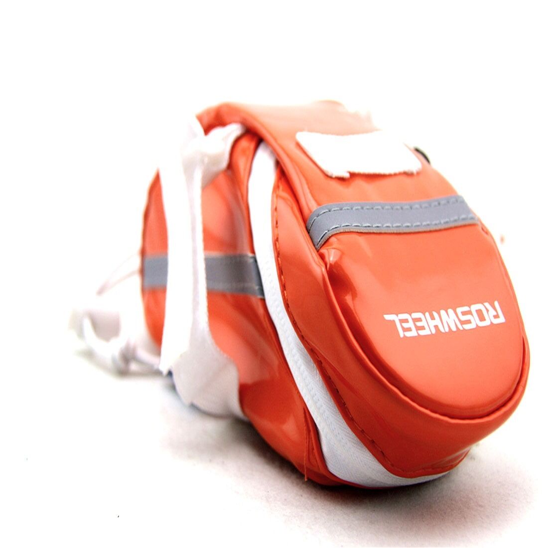 Orange ROSWHEEL Bike Bicycle Saddle Rear Seat Bag Patent Leather Waterproof