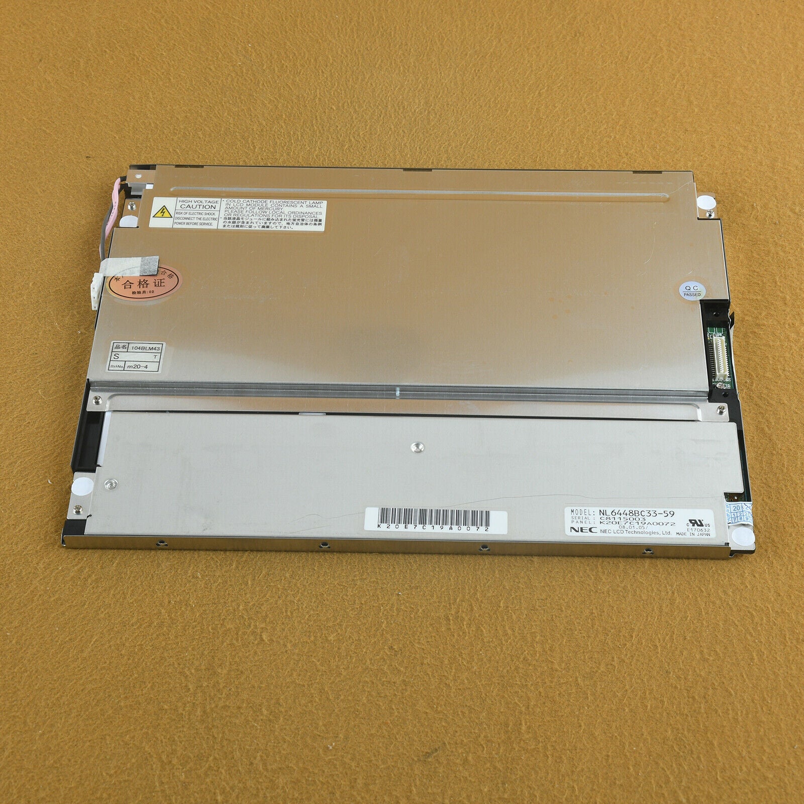 1PC Brand NEW NEC LCD Display 10.4 inch NL6448BC33-59 640*480 One year warranty