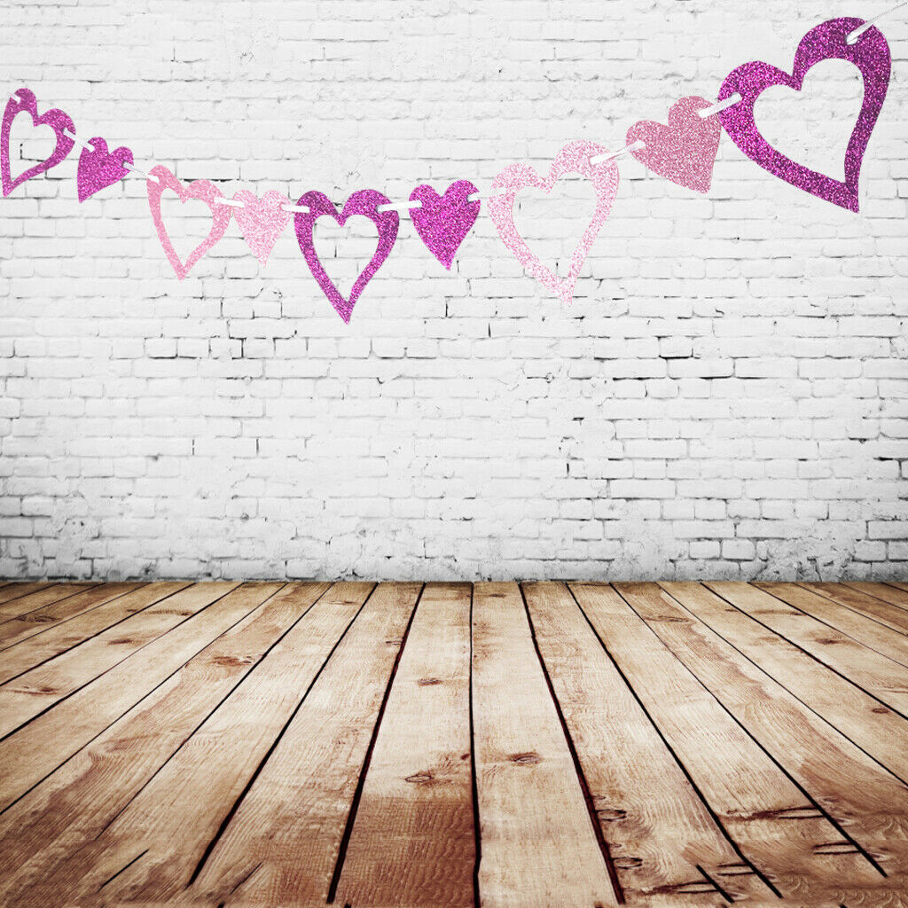 Glitter Felt Heart Garland Banner Wedding Birthday Party Decoration Props