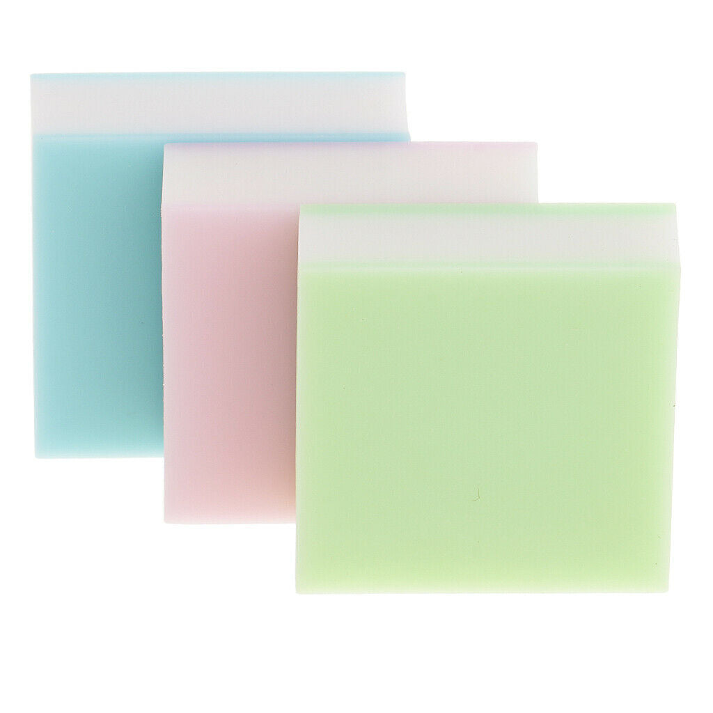 3pcs Multicolored Square Carving Rubber Stamps Carving
