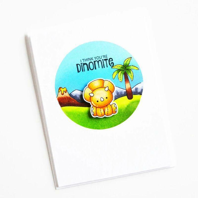 Cute Dinosaur Cutting Dies Clear Stamp for DIY Scrapbooking Paper Card Embossing