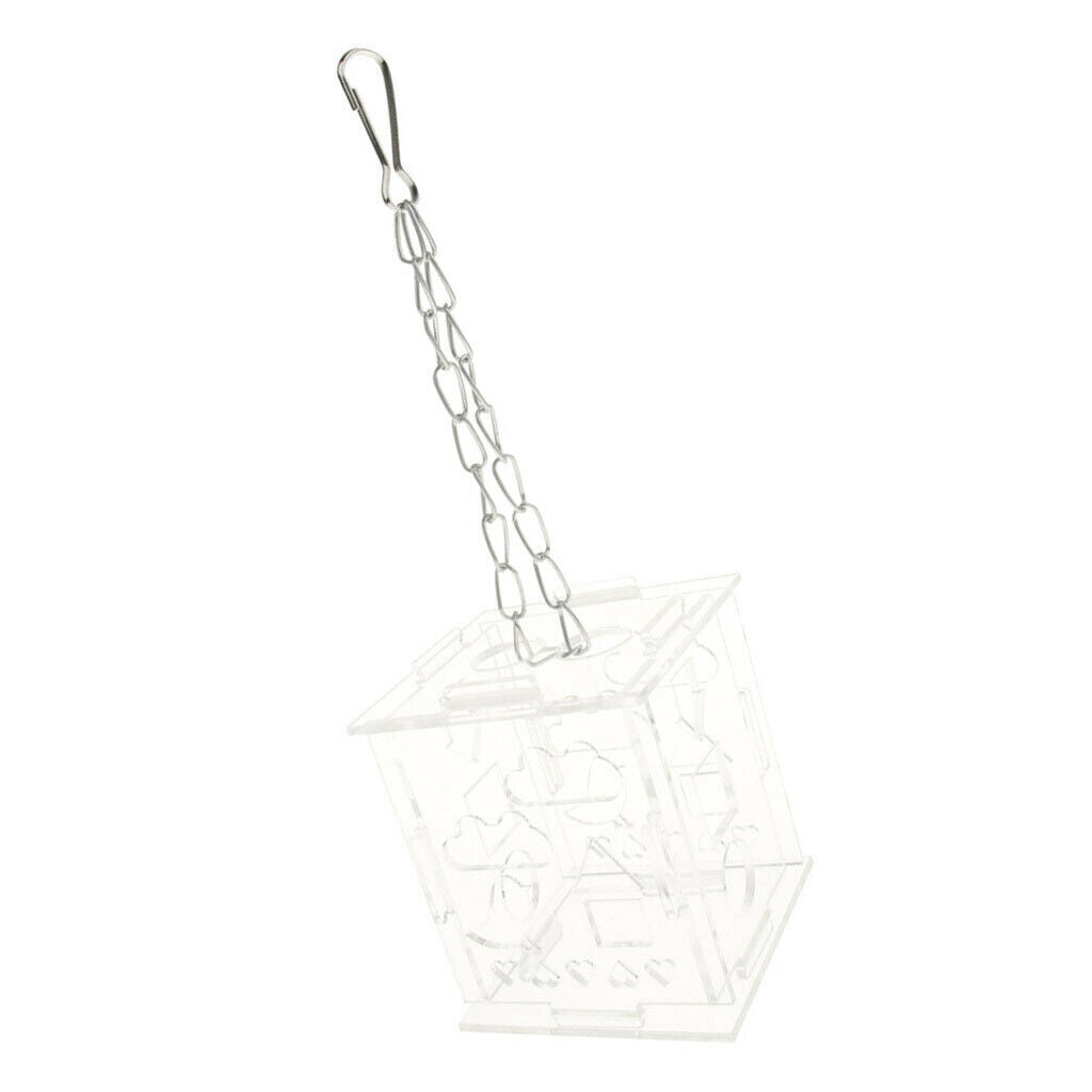 Clear Acrylic Parrot Bird Cage Feeder Hang Foraging Toys Bird Supplies