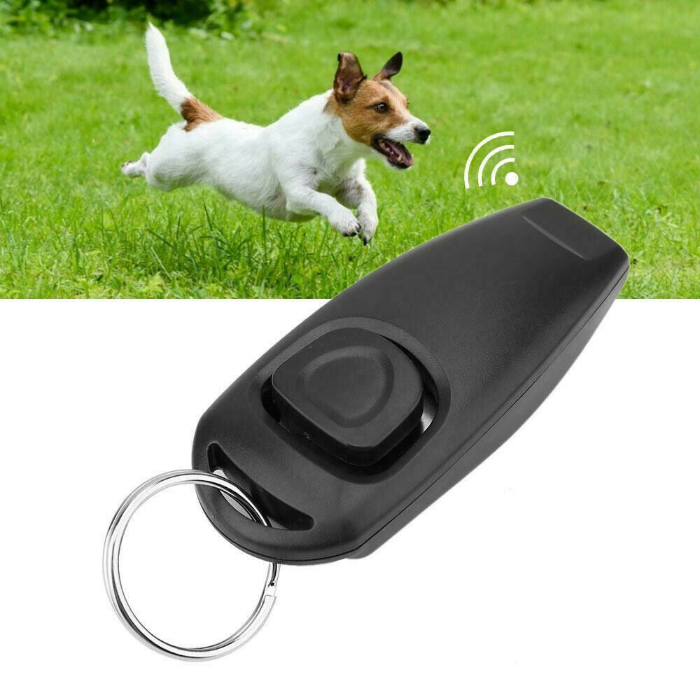 Pet Puppy Dogs Clicker&Whistle Training Obedience Agility Trainer Click Ring
