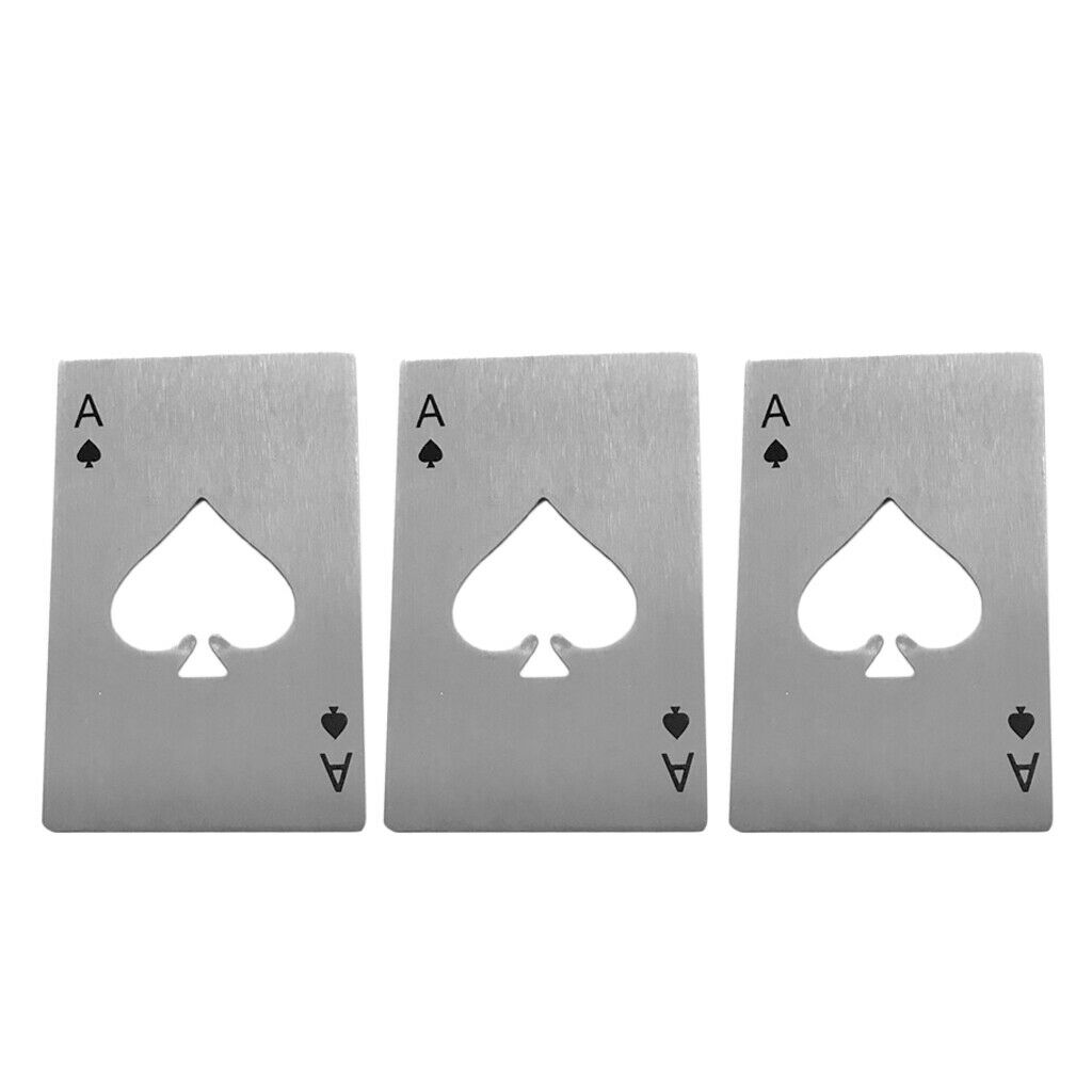 Pack of 3 Creative Poker Card Ace of Spades Beer Cover Lid Bottle Opener