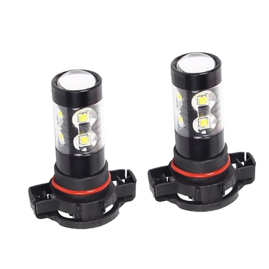 2 Piece H16 PS24W 5202 50W High Power LED 6000K White DRL Fog Light Bulb