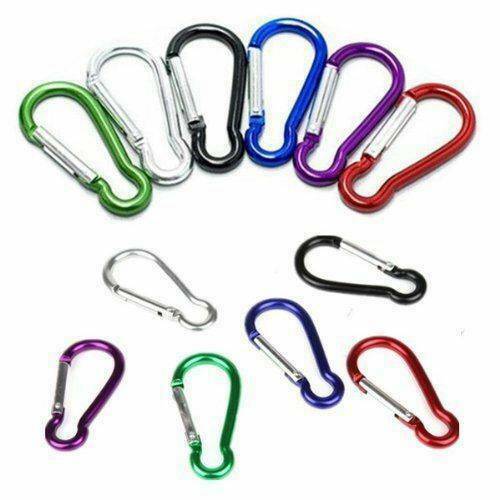10 Bulk Aluminum Carabiner D-Ring Key Chain Clip Snap Hook Karabiner Camping Key