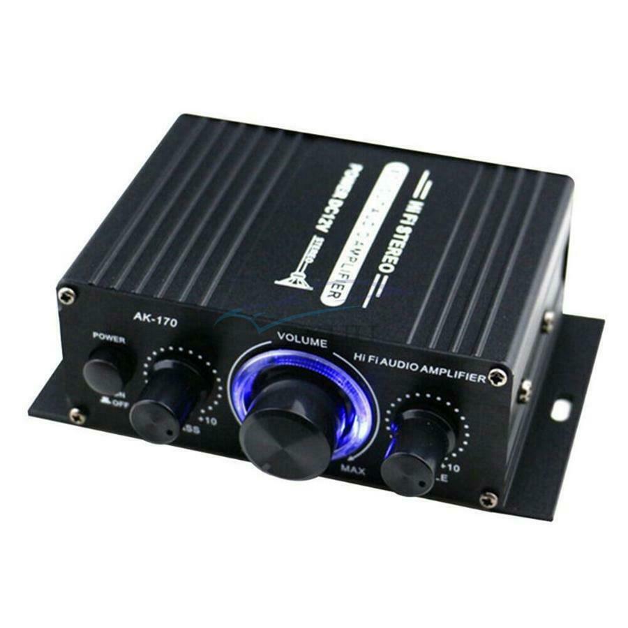 125X75X40MM 20Hz-20KHz Dual Channel Mini HIFI AUX Power Amplifier With Blue LED