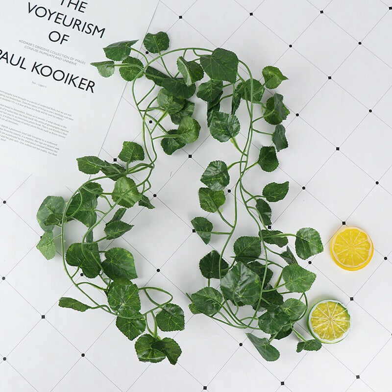 2.4m Artficial Vine Green Plants Leaf Hanging Decor Rattan Liana Wall Lea.l8