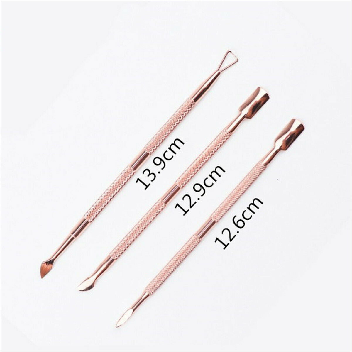 3pcs Nail Art Stainless Cuticle Pusher Remover Spoon Manicure Pedicure Tool Set