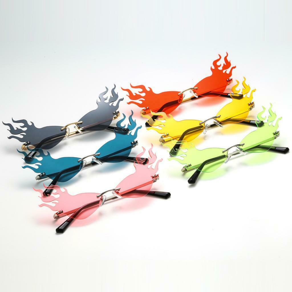 2Pair Men Fashion Fire Shape Sunglasses Sun Glasses Luxury Design Eyewear