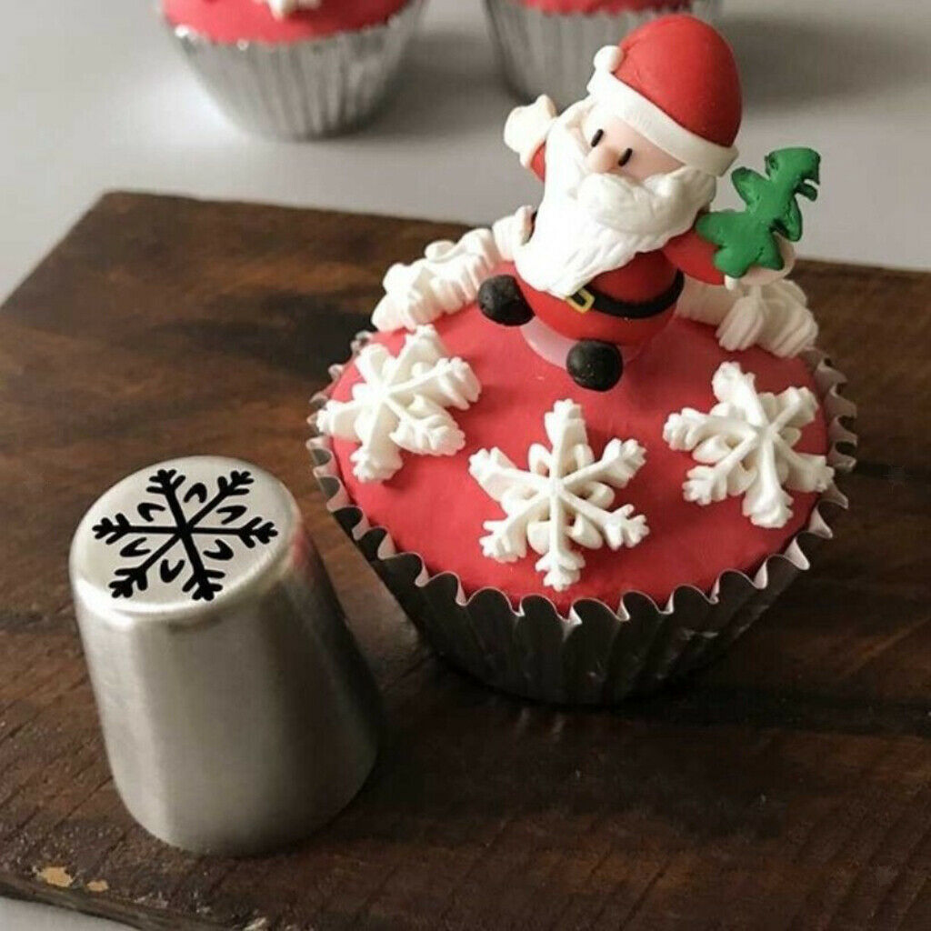 12 Pieces Christmas Icing Piping Nozzle Dispenser Set Stainless Steel Tools