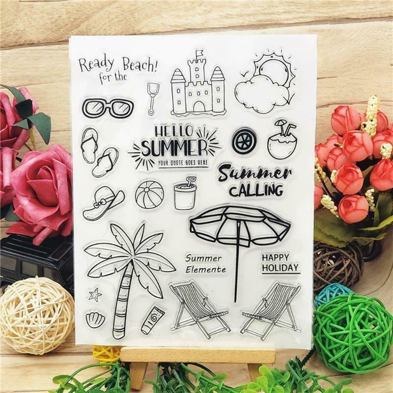 Summer Beach Silicone Clear Seal Stamp DIY Scrapbooking Embossing Photo Album