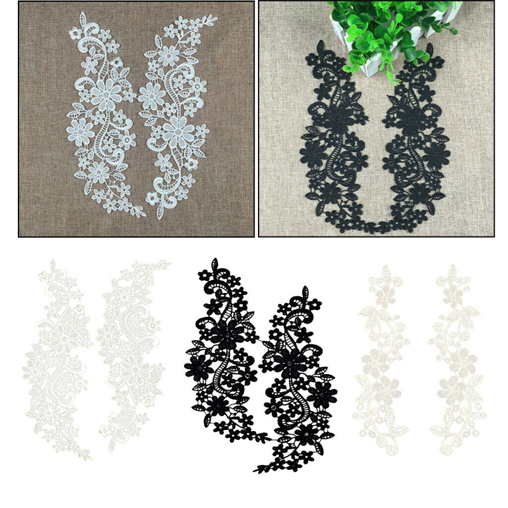 6pcs Floral Lace Applique Embroidered Guipure Lace Pattern Wedding Patches