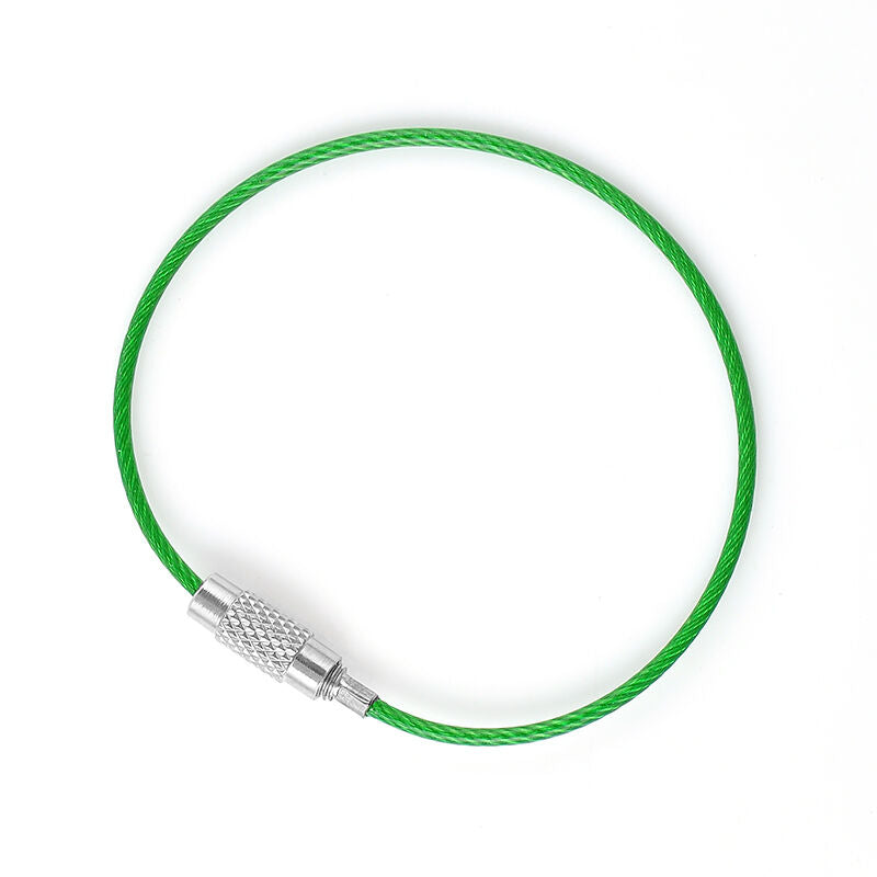 5pcs/set Stainless Steel Wire Keychain Cable Key Ring Chains For Outdoor Hiking