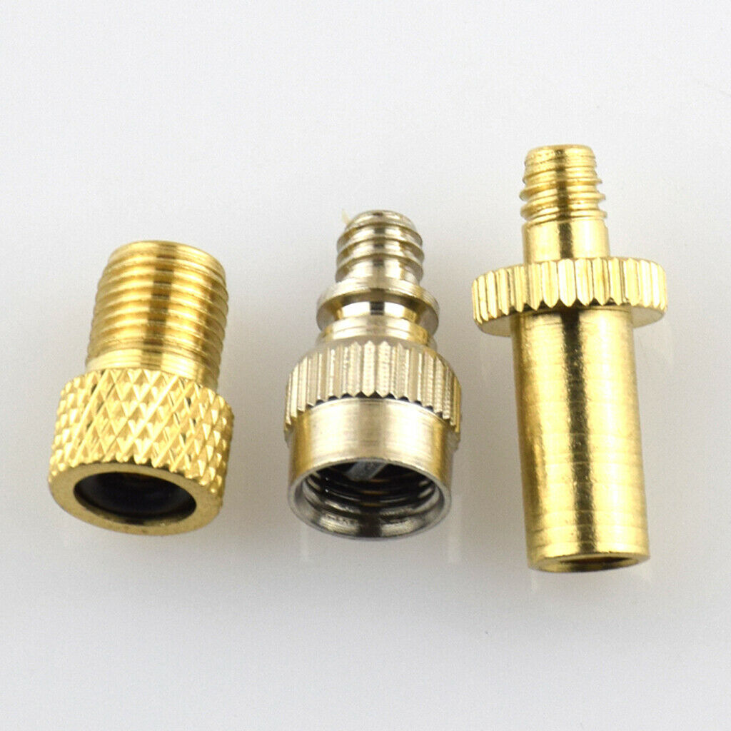 3x Bicycle Presta Valve Adapter Schrader Converter Cycling Pump Kit Adaptors