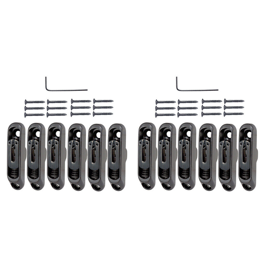 2 Set Fine Individual Electric Guitar Bridge Set w/ Screws w/ Wrench Black