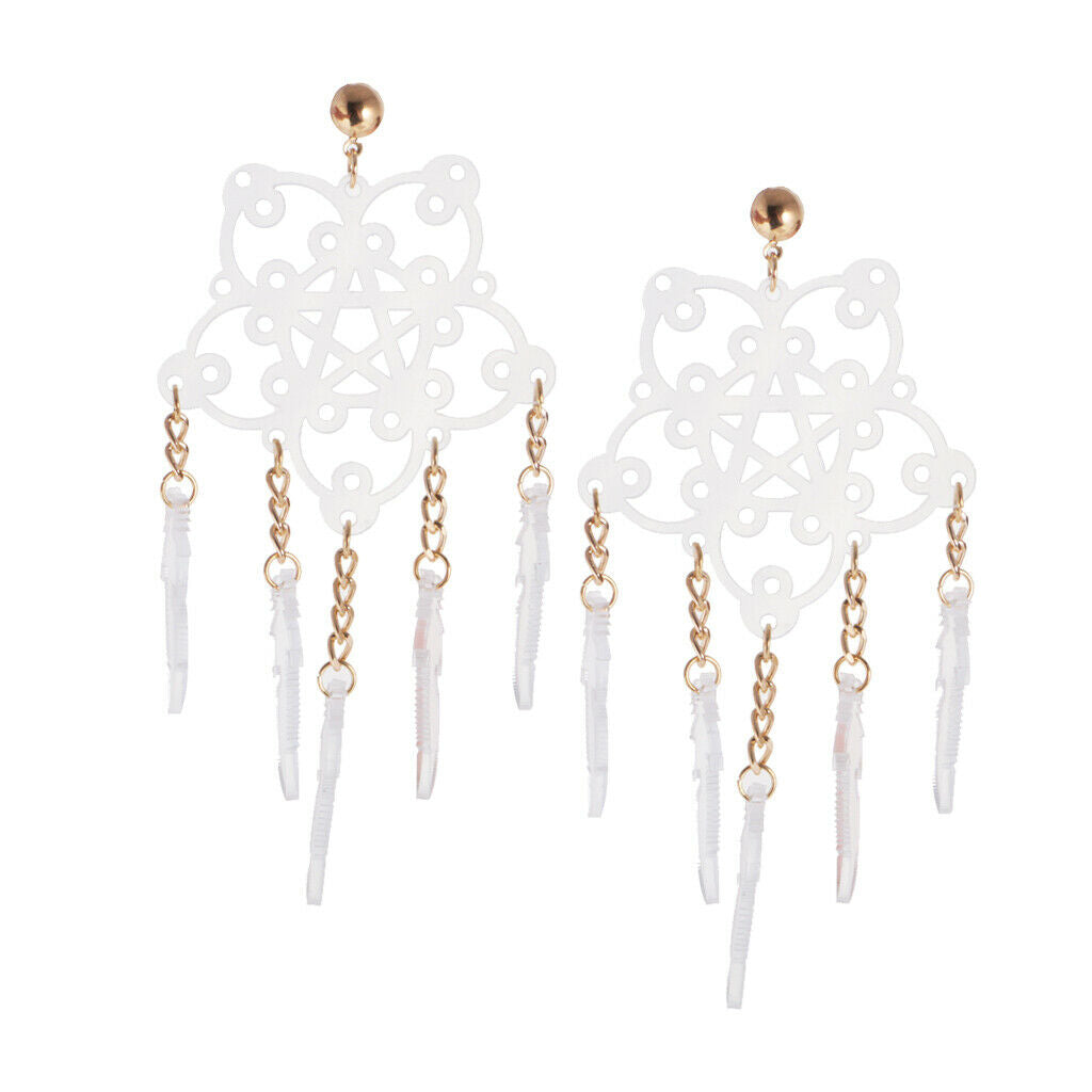 Female Transparent Fashion Star Flower Dangle Exotic Earrings Jewelry