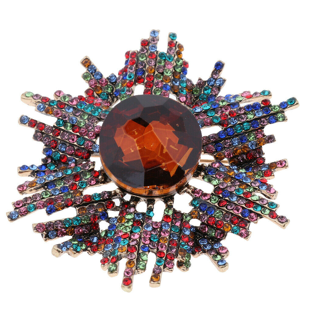 Unisex Rhinestone Full Rhinestone Brooch Pin Clothing Accessories Multicolor
