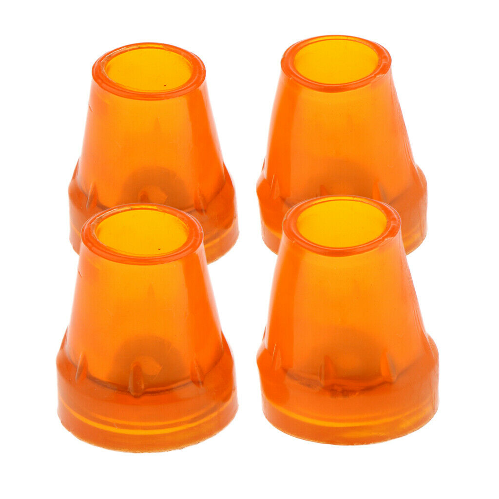 4Pcs 7/8" Non-slip Self-Standing Canes Replacement Tips End Caps Orange
