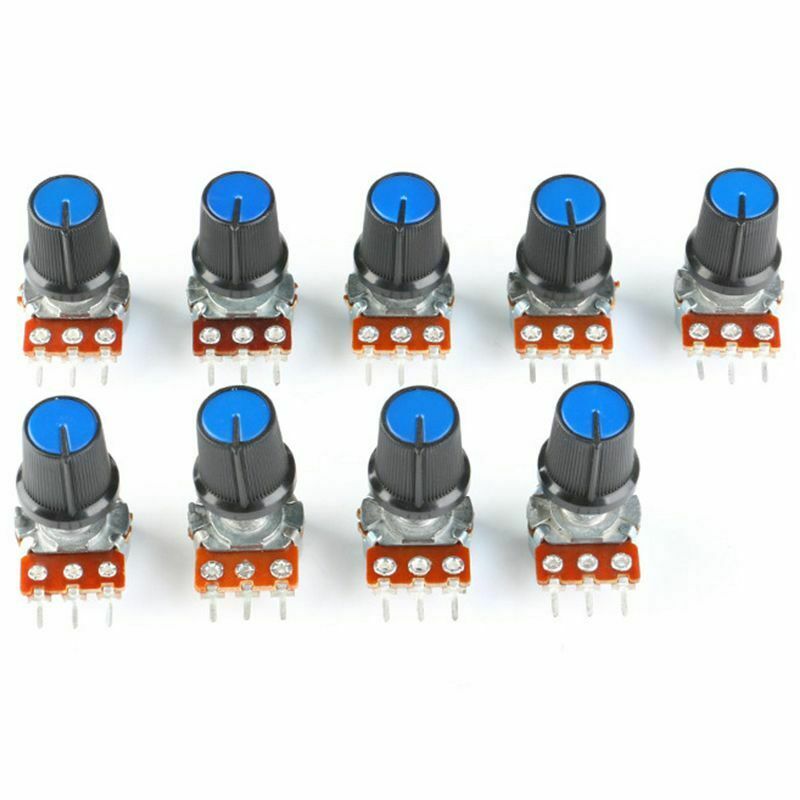 9 PCS(1pcx9 Value) Linear Potentiometer 15mm Shaft With Nuts And PotentiometerW8