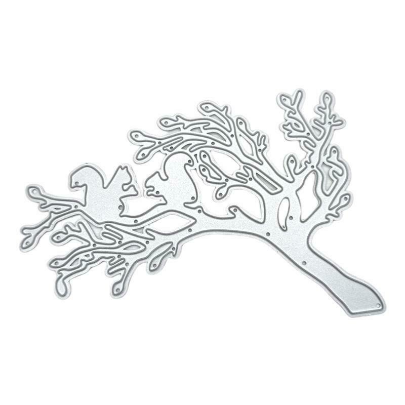 Tree Branches Leaves Brid Metal Cutting Dies Stencil DIY Embossing Template Mold