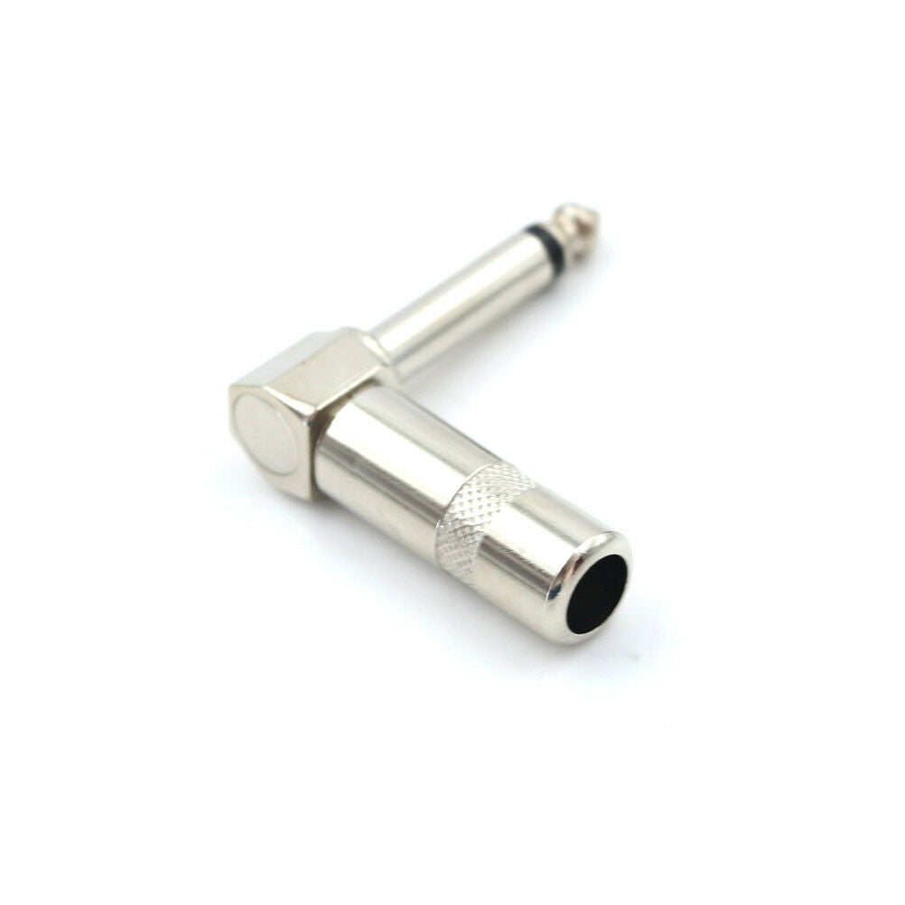 4x 90 Degree Right Angle 6.35mm 1/4" Male for Mono Phone Jack Plug Audio .l8