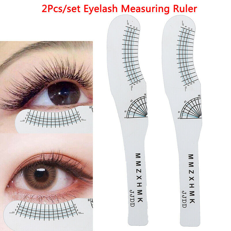 2Pc Eyelash Extension Styling Ruler Measuring Ruler Tool Before & After L.l8