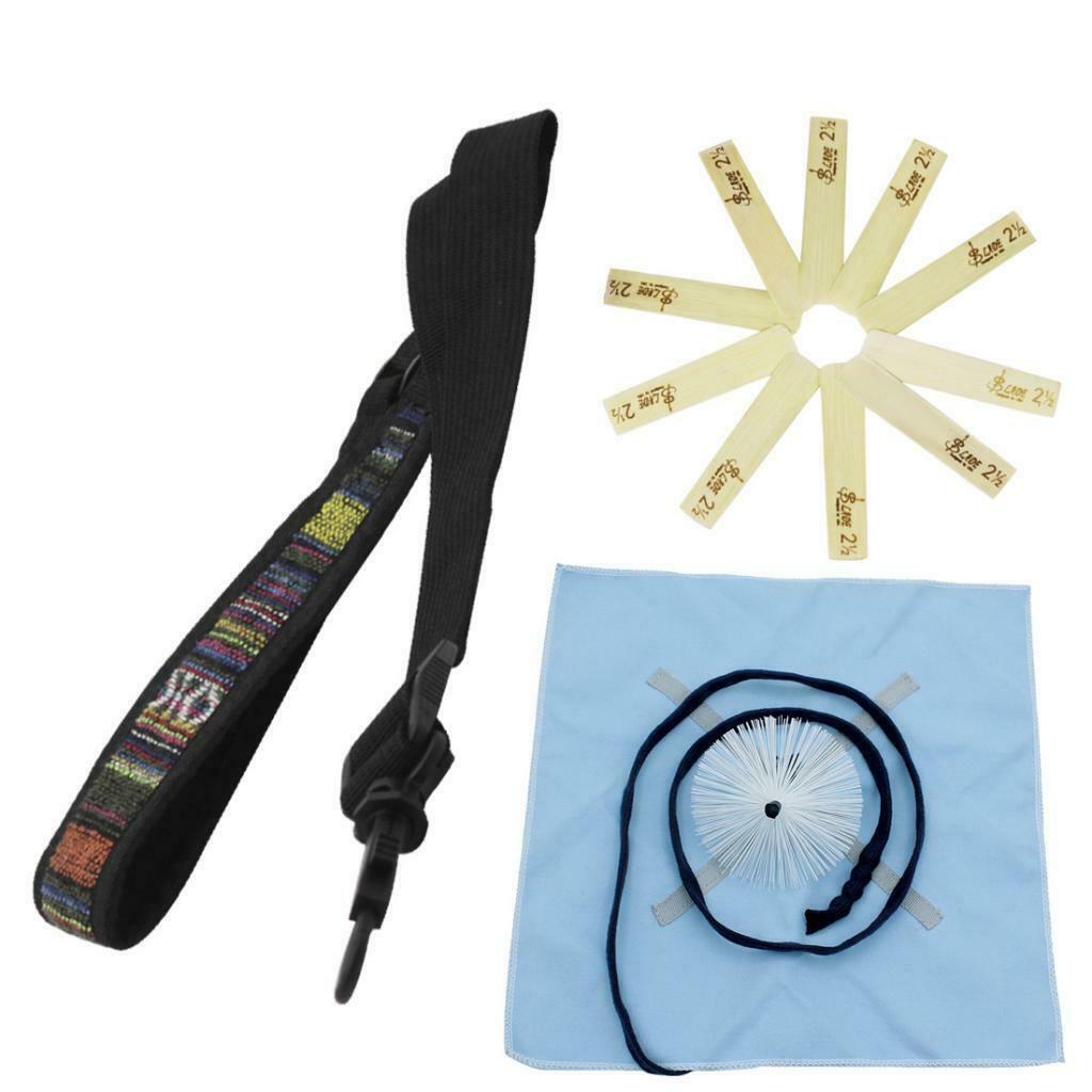 3 Pieces Sax Reed Saxophone Cleaning Care Kit Brush Strap for Sax Lovers