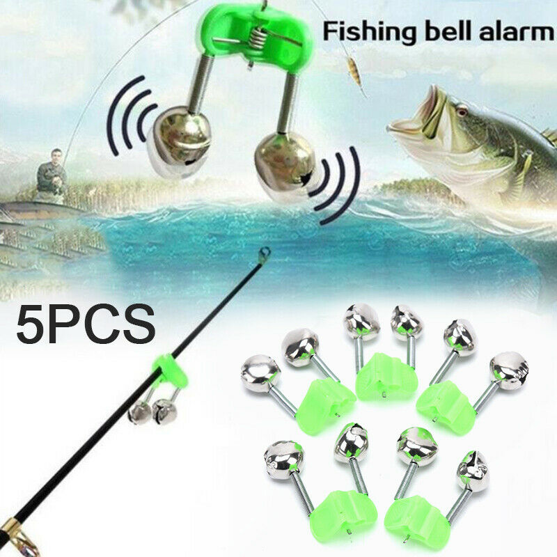 5Pcs Night Fishing Twin Rod Clamp Bell Ring Bite Alarm Tackle Accessori.l8