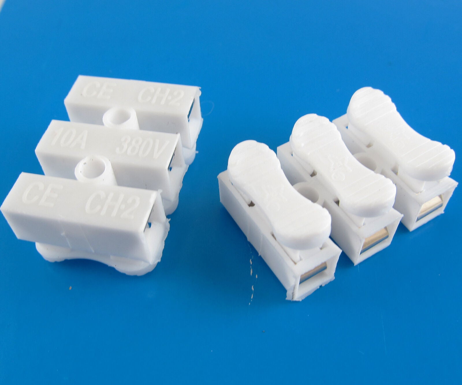 10x Fast Connection Wire 3 Position Barrier Terminal Strip Blocks 10A Free Screw