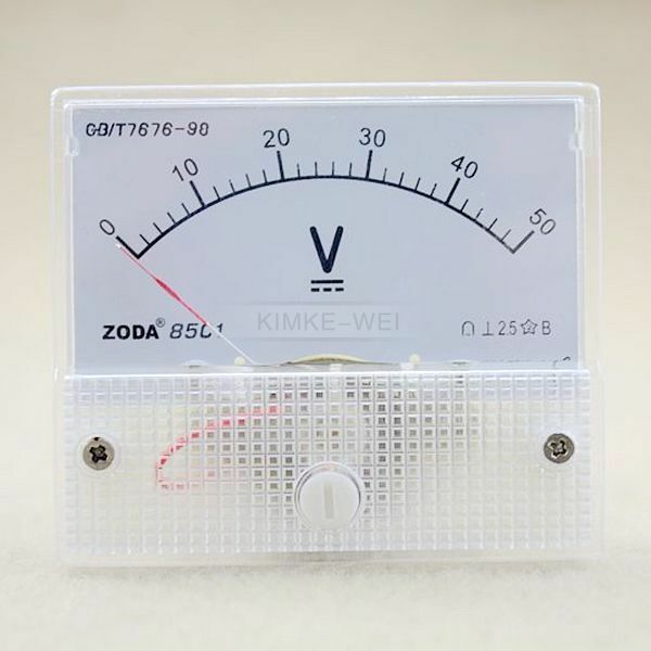 DC 0-50V Analog Volt Voltage Panel Meter Voltmeter Gauge