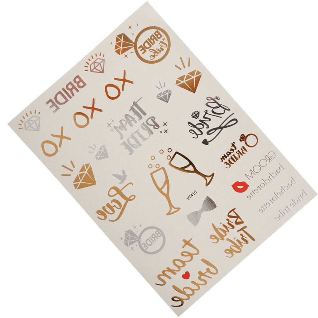 Bride XOXO Body Stickers Waterproof Tattoo Bridal Shower Accessories 21 x 15cm