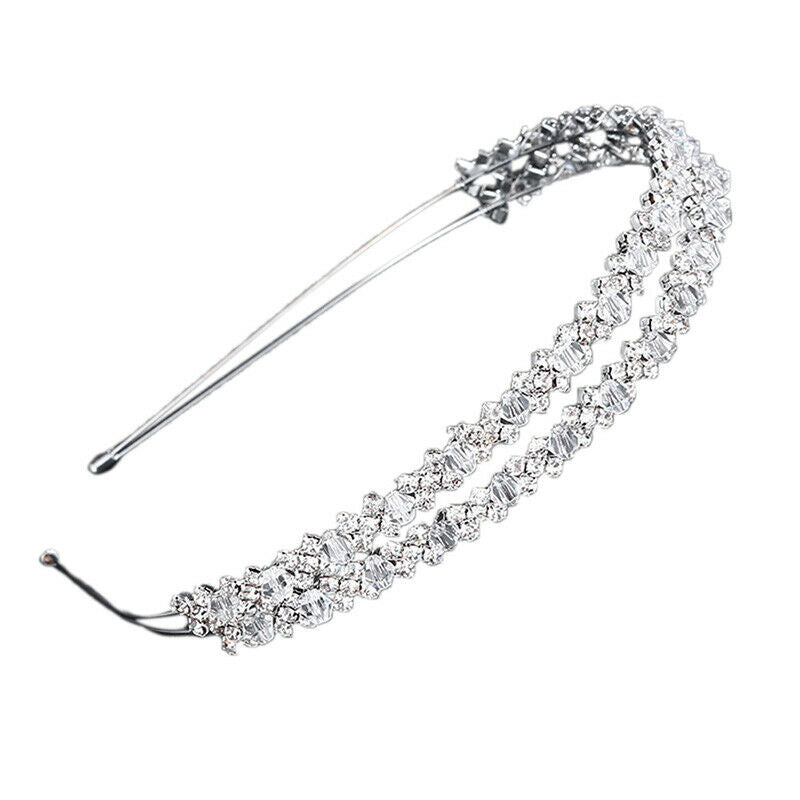 Bride Headband Tiara Bridal Crown Handmade Crystal Double Layer Wedding Hair  Tt
