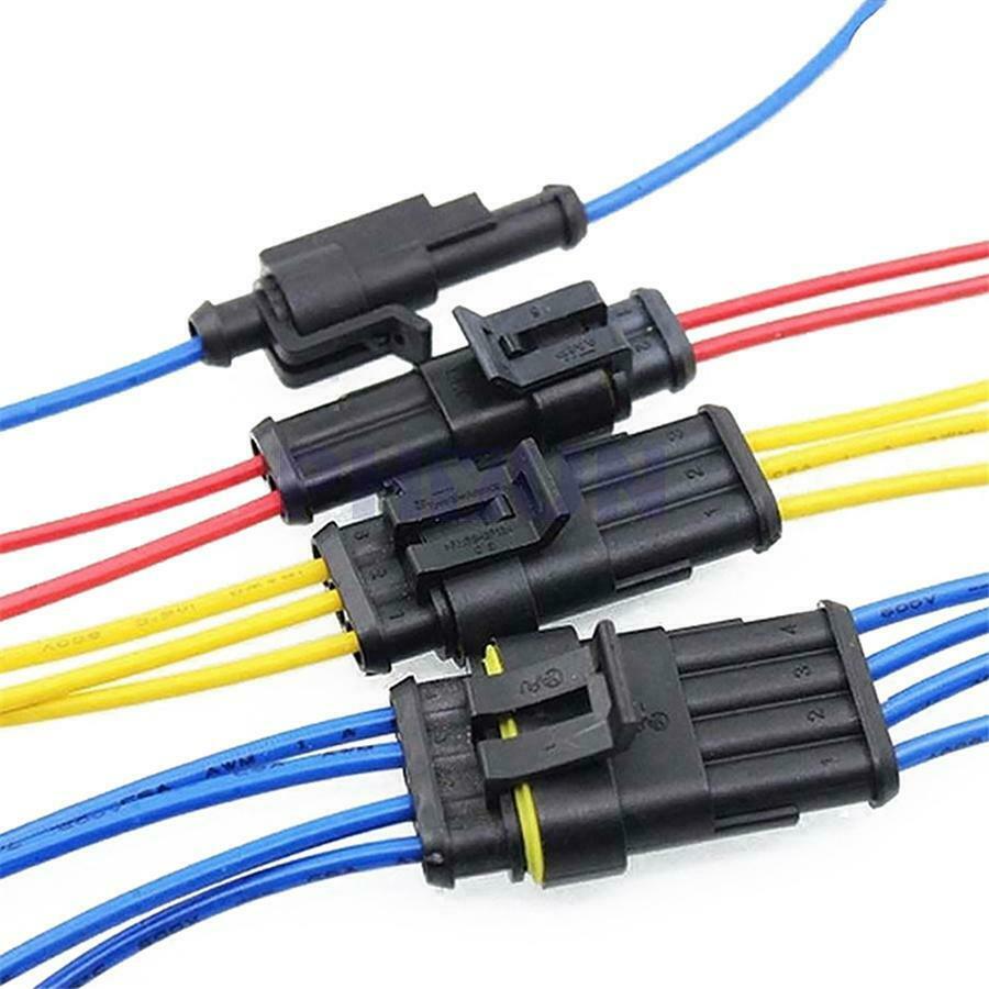 708x 43Set 1-6 Pin Way Car Sealed Waterproof Electrical Wire Connector Plug Kit