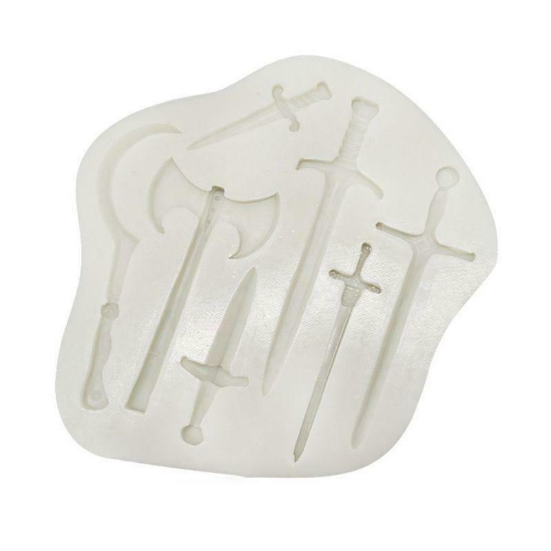 Weapons Sword Silicone Mold Fondant Chocolate Cake Decorating Mould Baking Tool