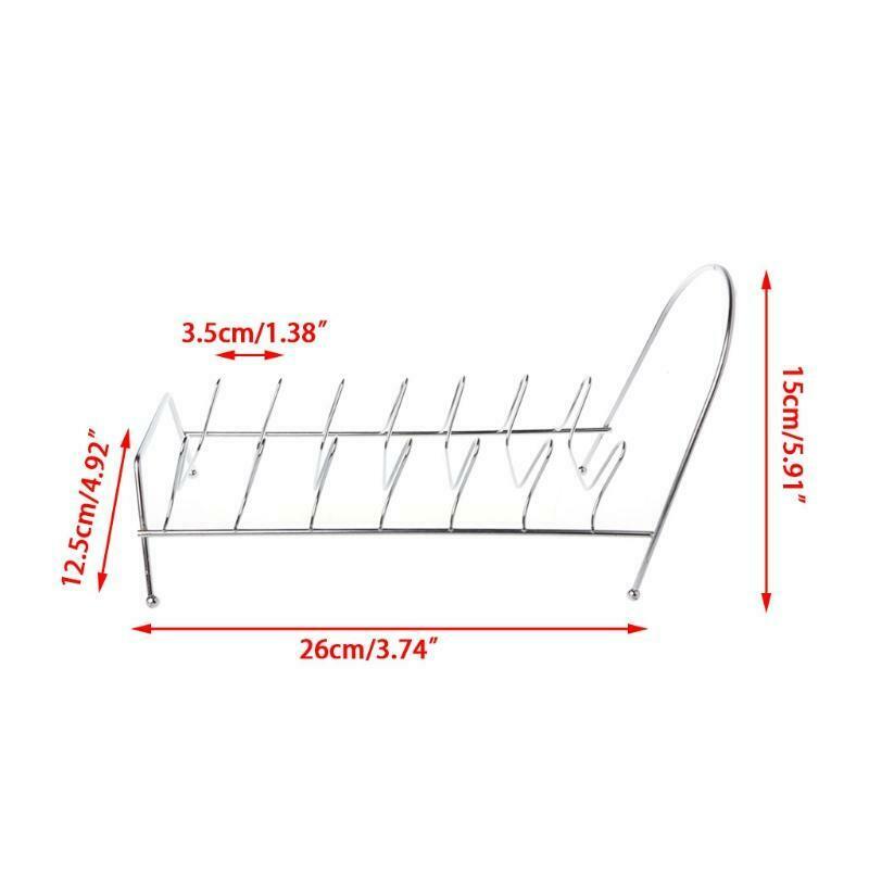 Plate Organizer 8 Slots Chrome Plated Dish Racks Countertop Drying Stand