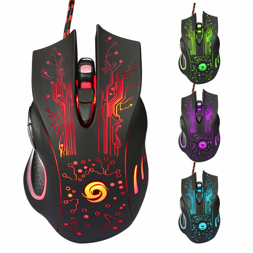 USB Wired LED Light Optical Gaming Mouse For Computer PC Gamer Backlight Mice