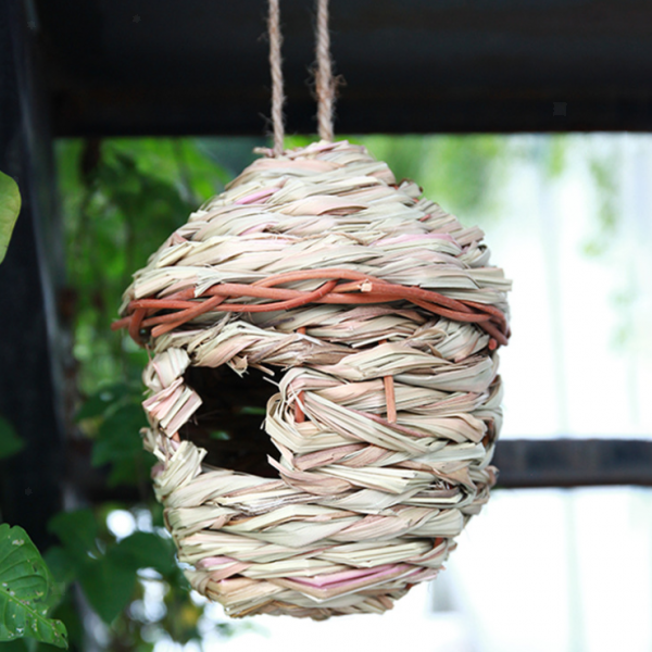 Cockatiel Birdhouse Hatching Breeding Nest Pet Grass Cave Garden Tree Decor