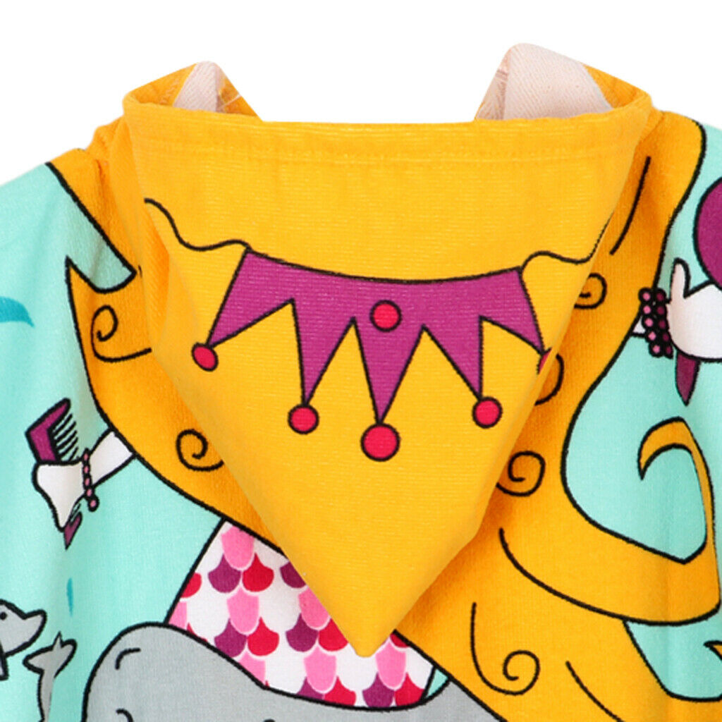 Set of 2pcs Super Absorption Kids Changing Robe Beach Pool Bath Towel Hooded